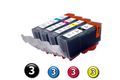 12 Pack Combo Compatible HP564XL (3BK/3C/3M/3Y) ink cartridges